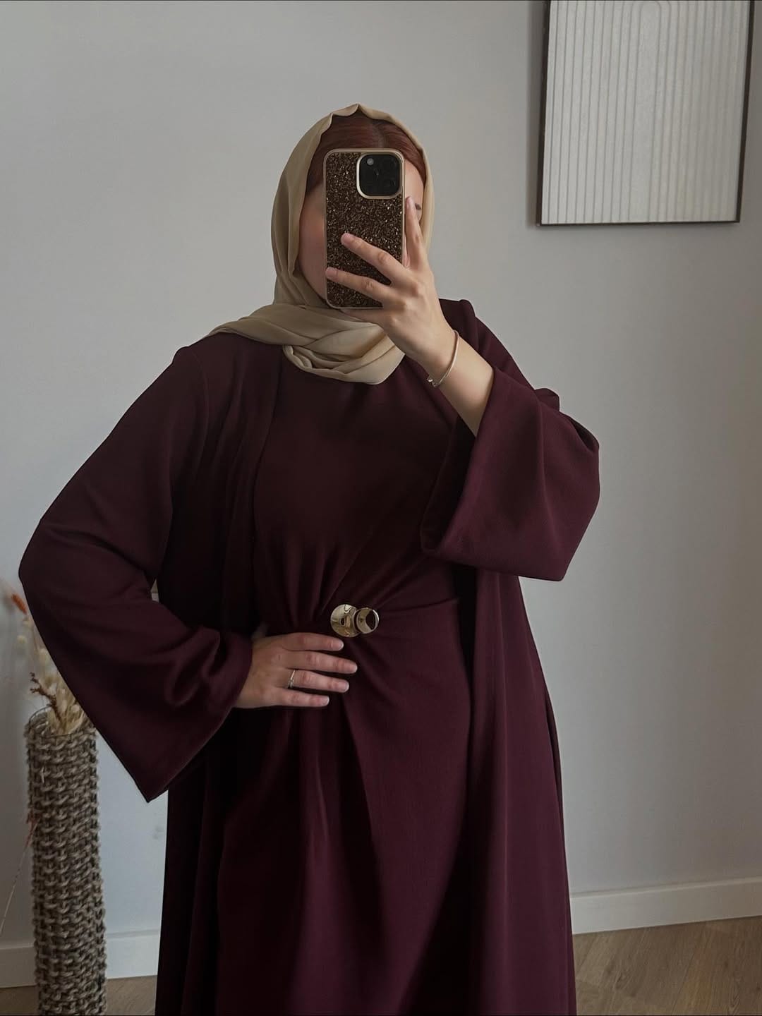 عباية شتوية تركيو مصوف قطعتين