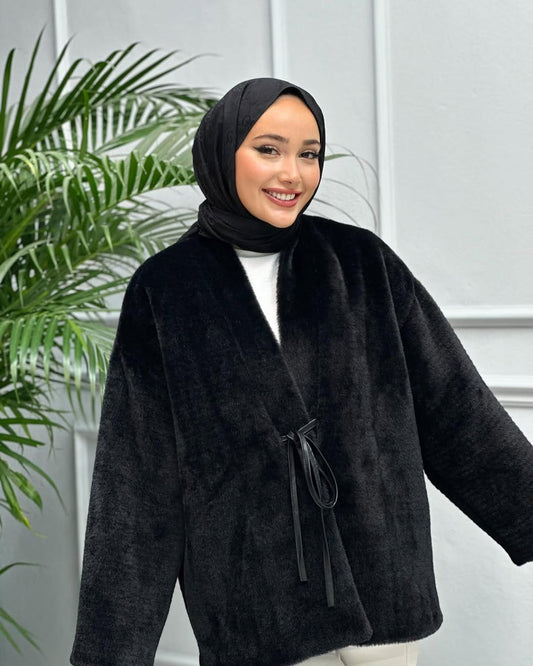 جاكيت فرو اسود