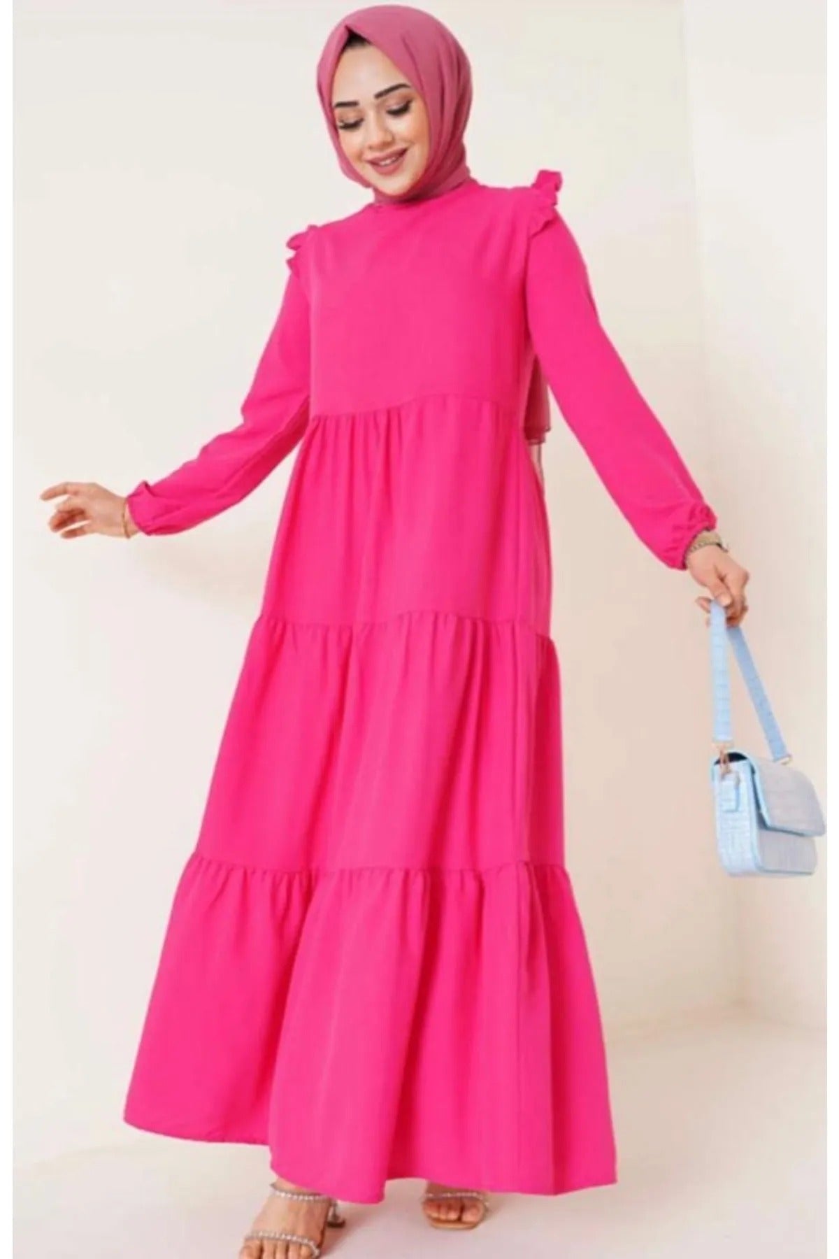 Women's Shoulder Frill Detailed Triketone Dress