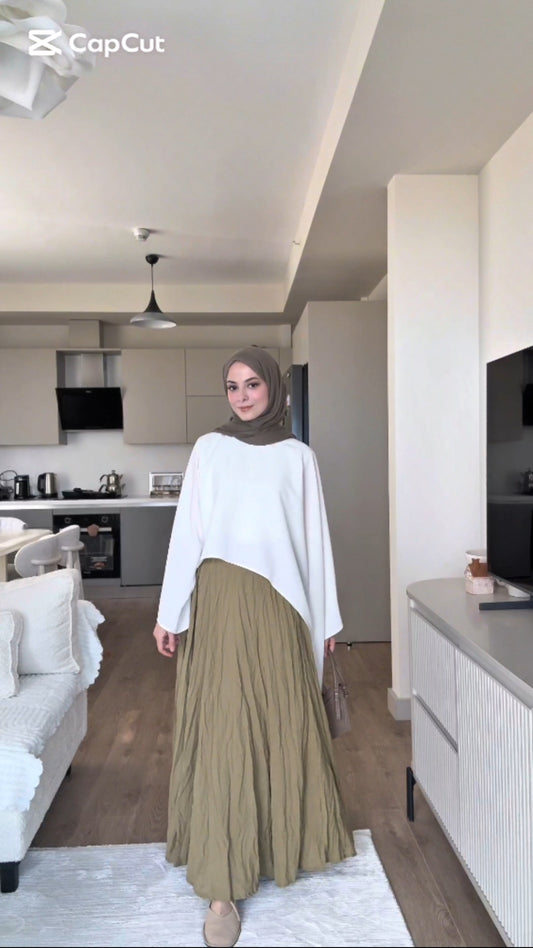 طقم تلبيق بلوزه+تنوره كرش مبطن